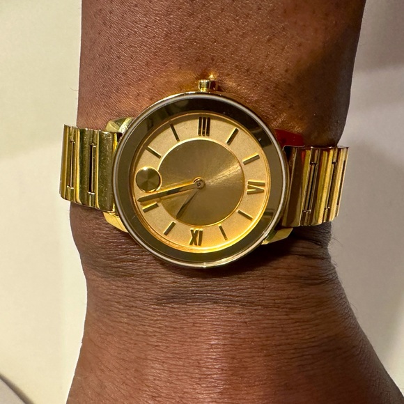 Movado Bold SWISS Quartz Yellow Gold IP Stainless Steel Ladies Watch - Picture 7 of 7